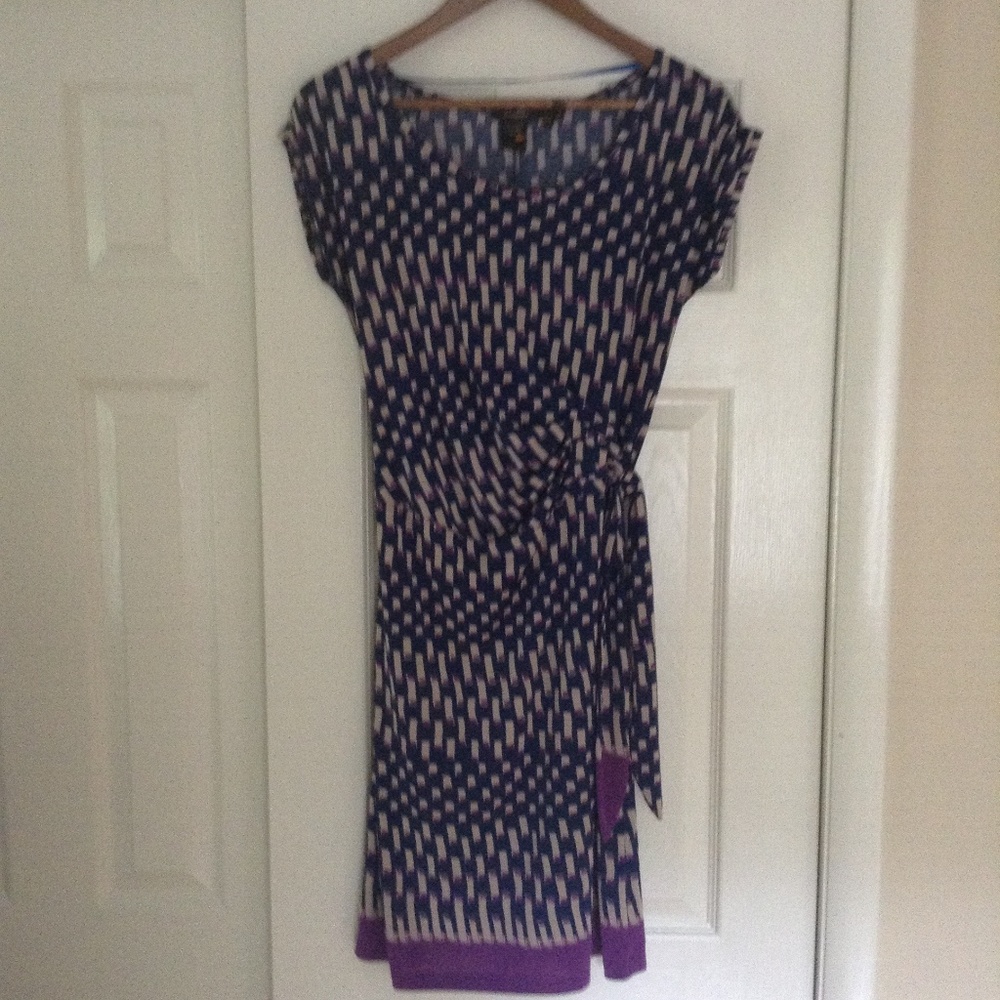 Radzoli Shirred Side Geo Print Dress